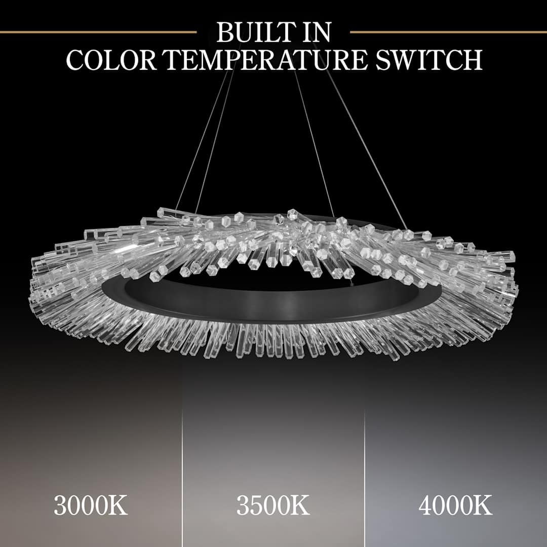 Benediction 37" Wide LED Crystal Ring Chandelier with Clear Optic Crystal