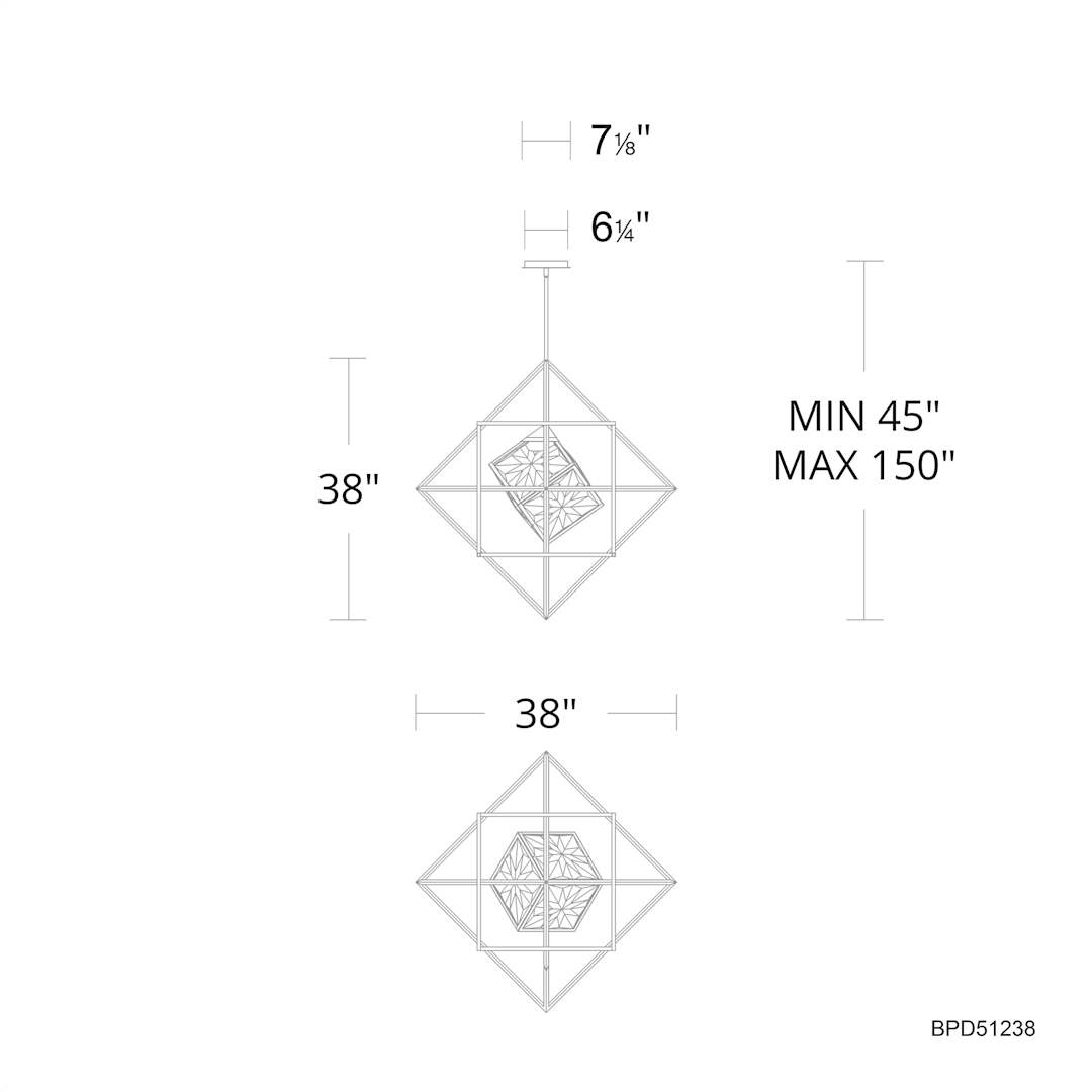 Heracles 38" Wide LED Crystal Pendant