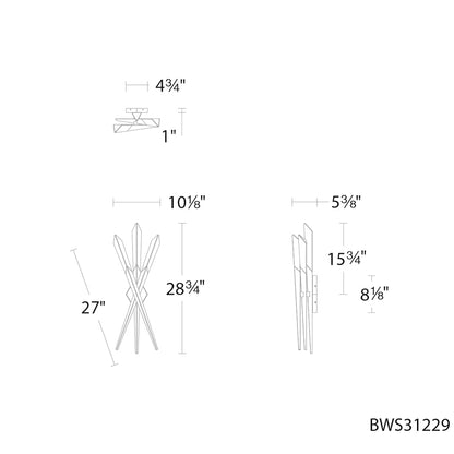 Solitude 29" Tall LED Wall Sconce with Clear Optic Haze Crystal