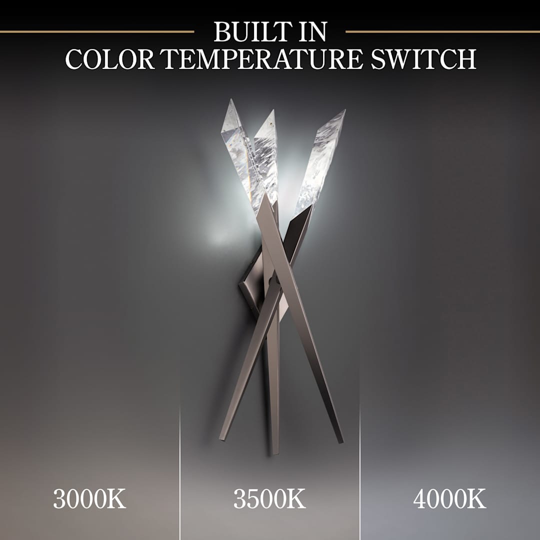 Solitude 29" Tall LED Wall Sconce with Clear Optic Haze Crystal