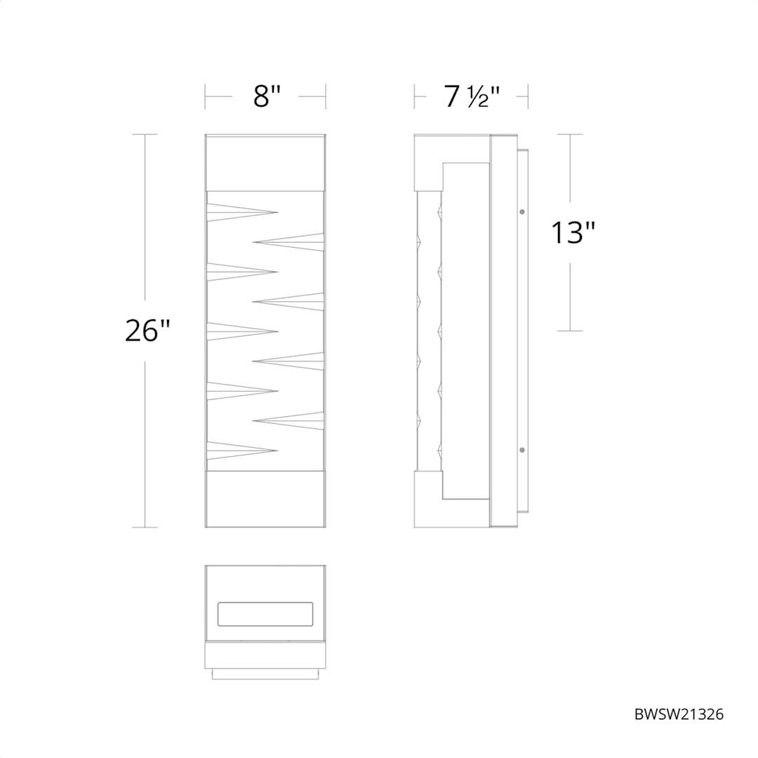 Labyrinth 26" Tall LED Wall Sconce with Clear Optic Crystal