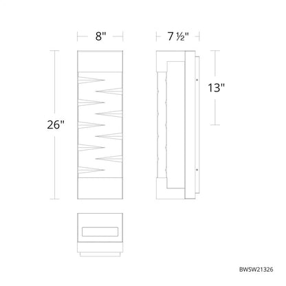 Labyrinth 26" Tall LED Wall Sconce with Clear Optic Crystal