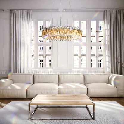 Sarella 12 Light 24" Wide Crystal Pendant with Heritage Crystals