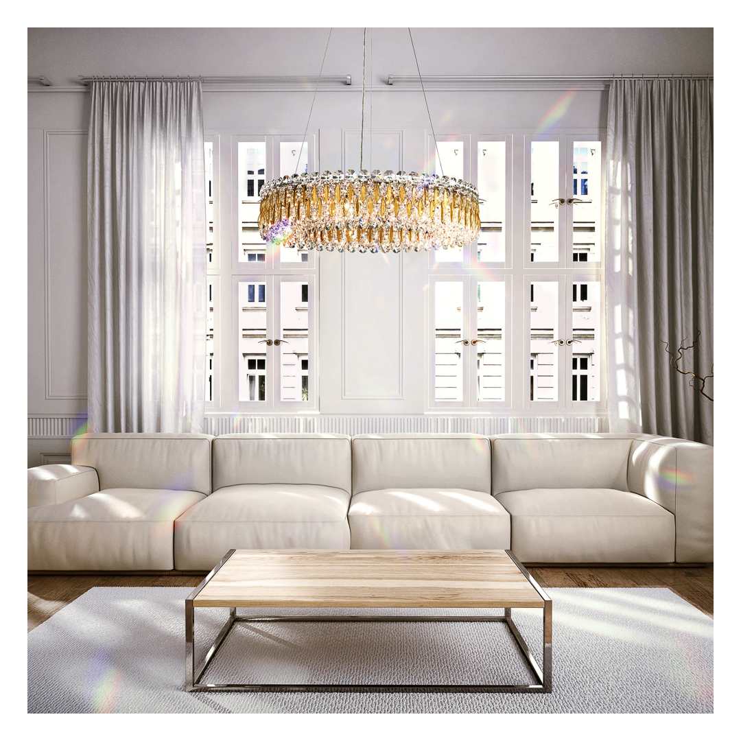 Sarella 12 Light 24" Wide Crystal Pendant with Heritage Crystals