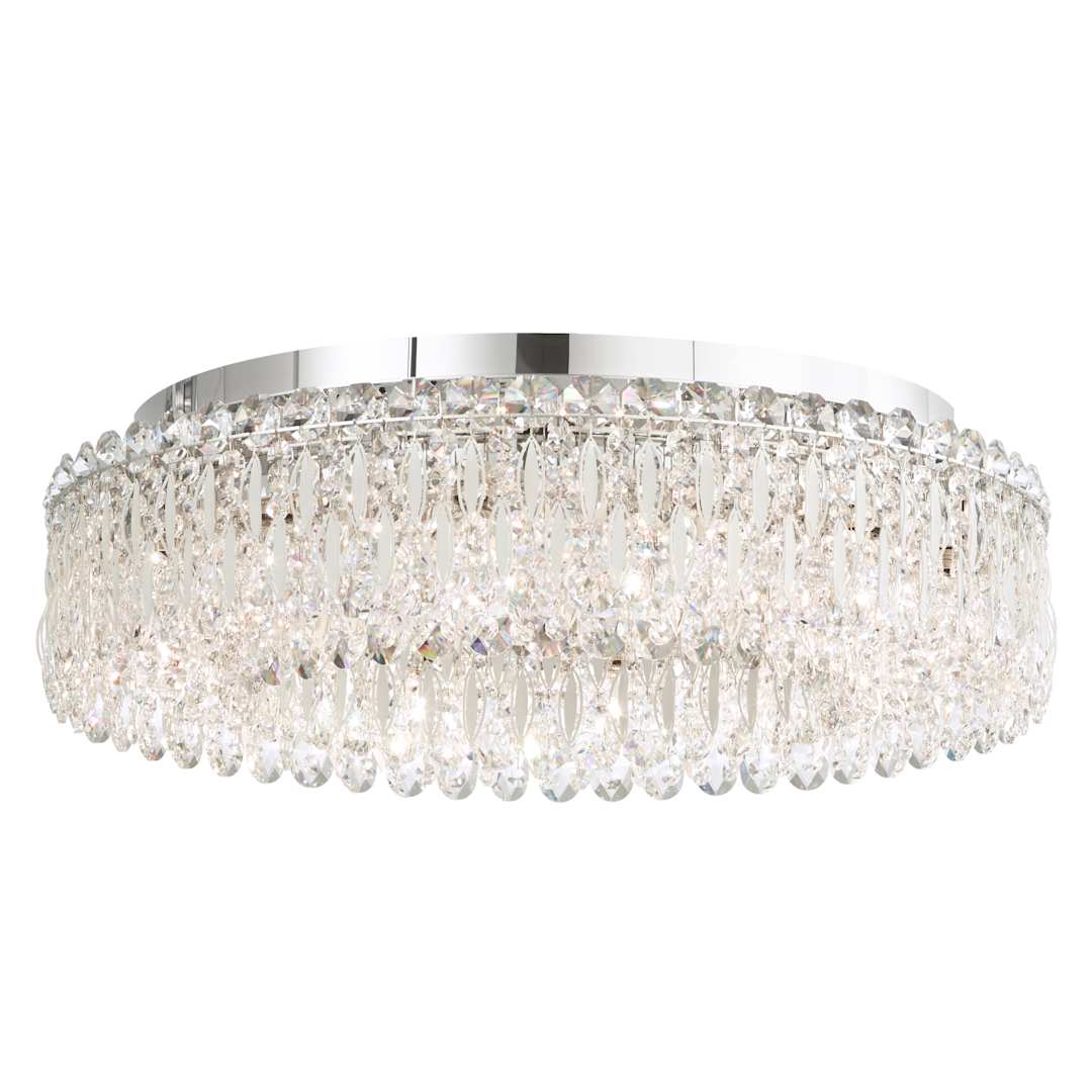 Sarella 12 Light 24" Wide Flush Mount Drum Ceiling Fixture with Swarovski Crystals