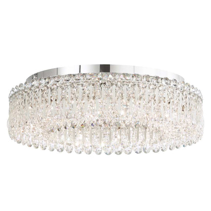 Sarella 12 Light 24" Wide Flush Mount Drum Ceiling Fixture with Swarovski Crystals
