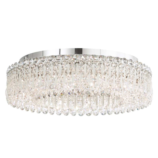 Sarella 12 Light 24" Wide Flush Mount Drum Ceiling Fixture with Swarovski Crystals