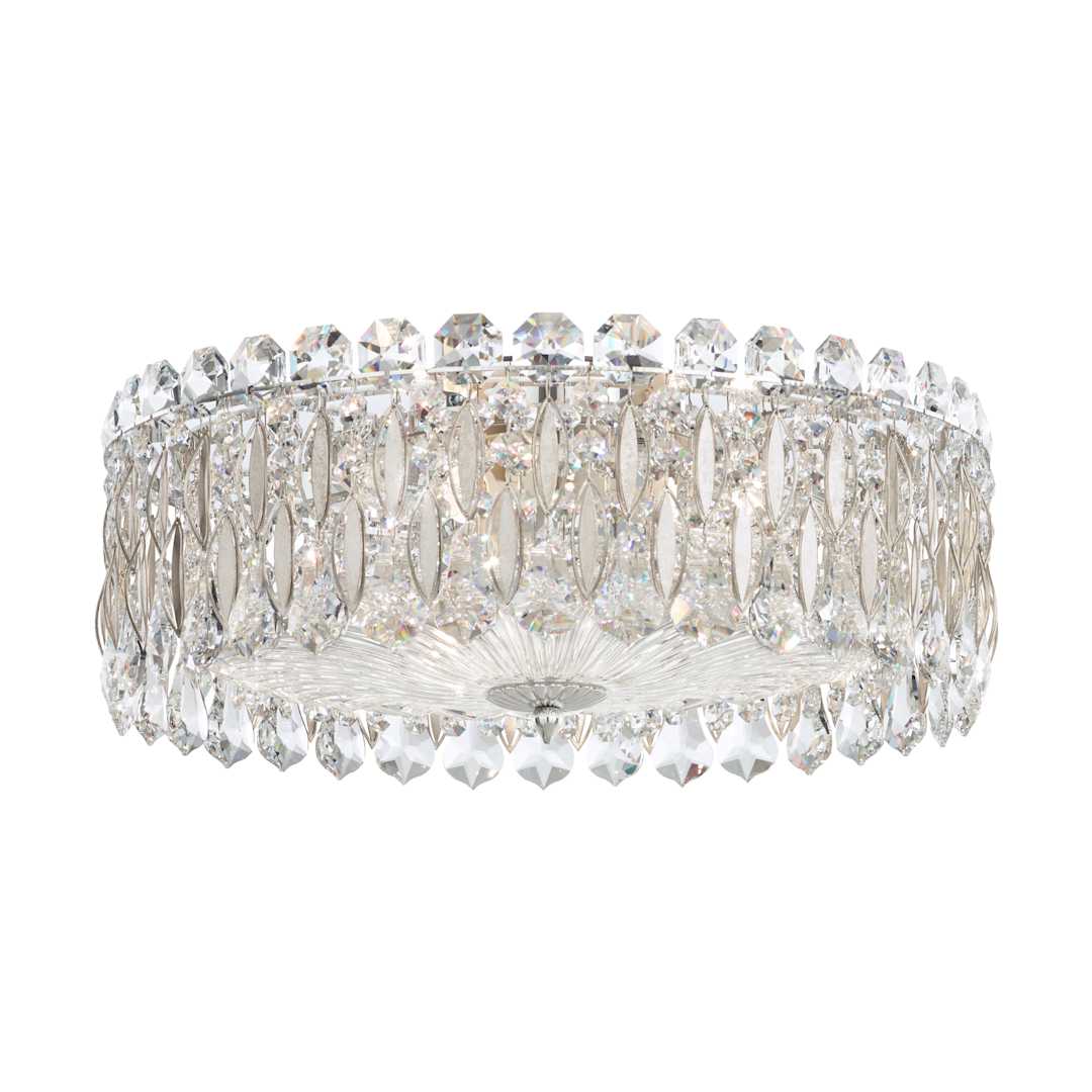 Sarella 3 Light 16" Wide Flush Mount Drum Ceiling Fixture with Swarovski Crystals