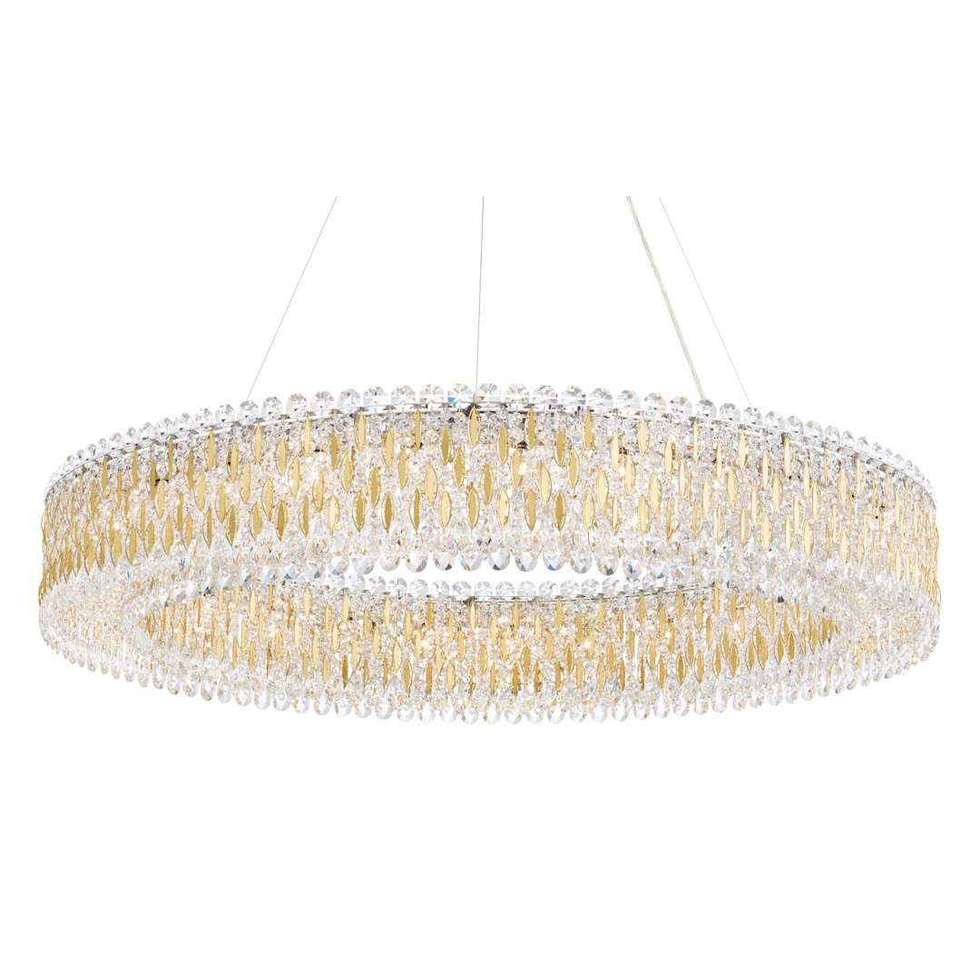 Sarella 27 Light 48" Wide Crystal Pendant with Heritage Crystals