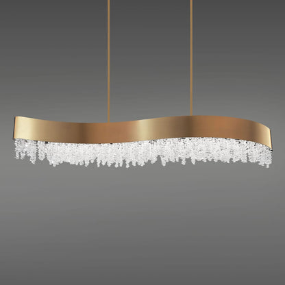 Soleil 47" Wide LED Crystal Linear Chandelier