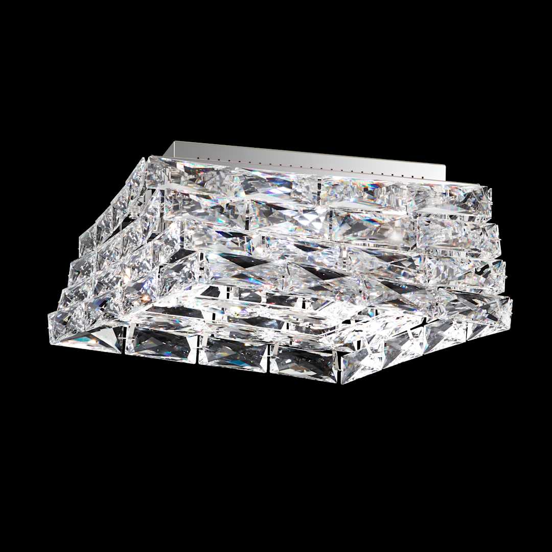 Glissando 16" Wide LED Flush Mount Square Ceiling Fixture with Swarovski Crystals