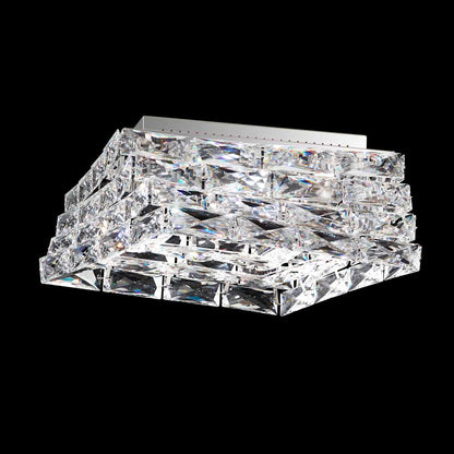 Glissando 16" Wide LED Flush Mount Square Ceiling Fixture with Swarovski Crystals