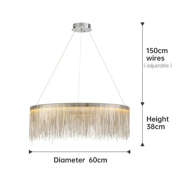 Cadena Steel Tassel Light Fixture