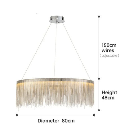 Cadena Steel Tassel Light Fixture