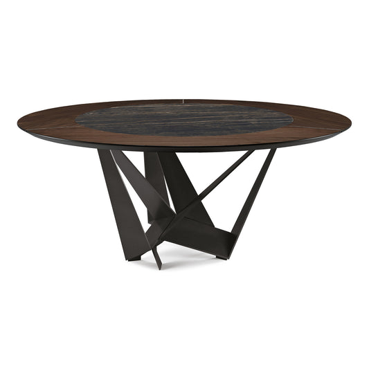 Skorpio Ker/Wood Round Dining Table