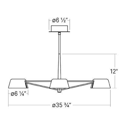 Ray 36" Wide LED Round Chandelier
