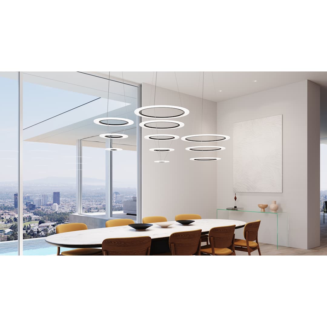 Arctic Rings 3 Light 31" Wide LED Ring Chandelier