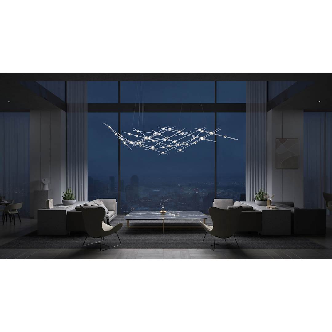 Constellation Ursa Major 93" Wide Integrated LED Chandelier with Acrylic Shades