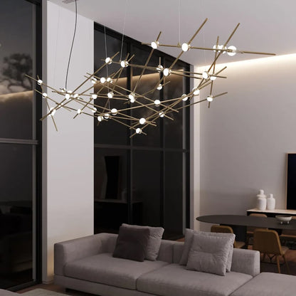 Constellation Ursa Major 44 Light 93" Wide LED Abstract Chandelier with Clear Acrylic Shades
