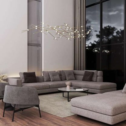 Constellation Ursa Major 44 Light 93" Wide LED Abstract Chandelier with Clear Acrylic Shades