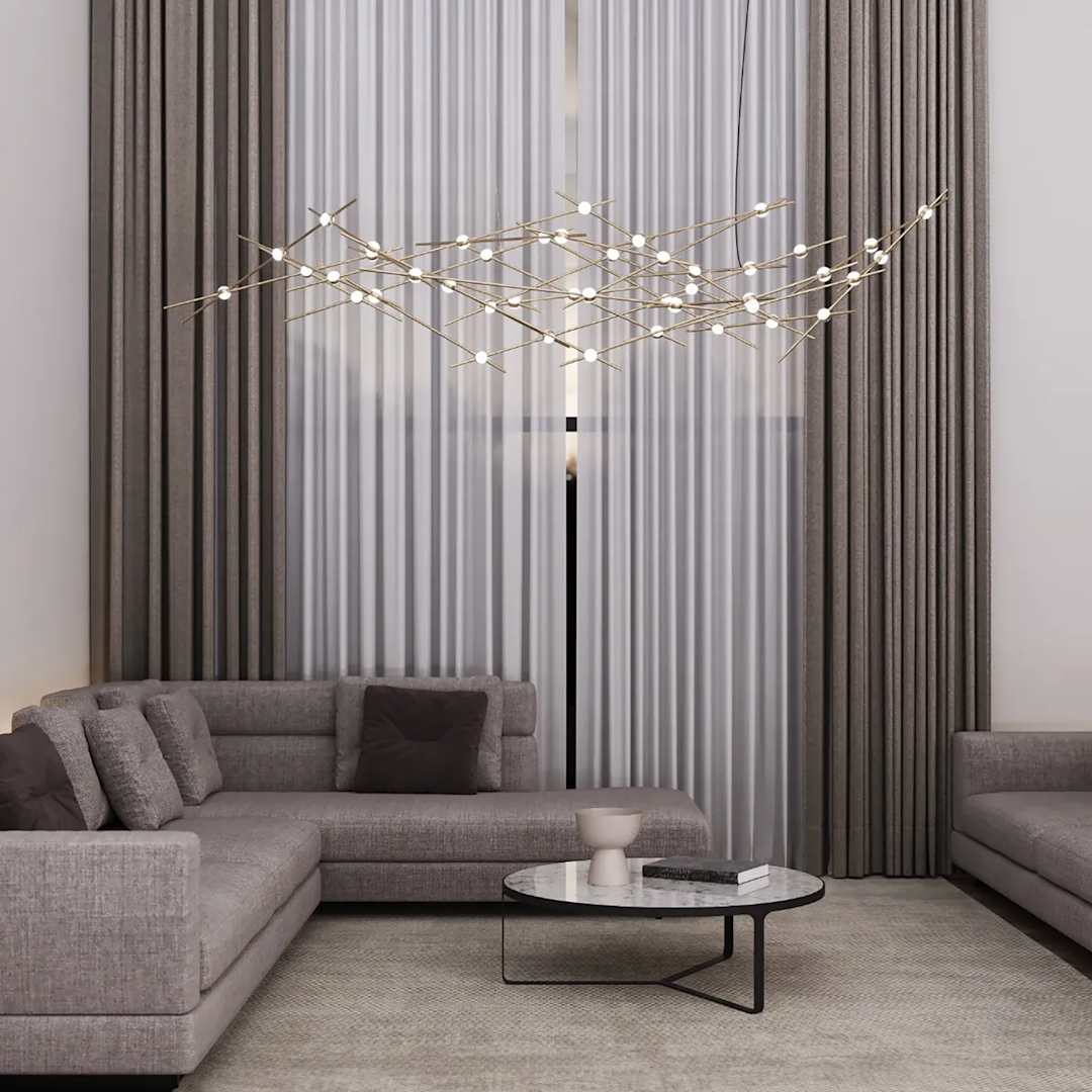 Constellation Ursa Major 44 Light 93" Wide LED Abstract Chandelier with Clear Acrylic Shades