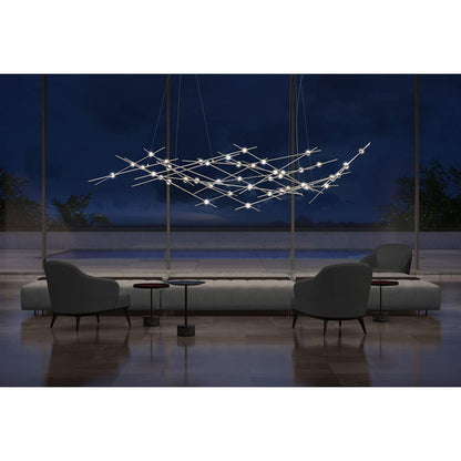 Constellation Ursa Major 44 Light 93" Wide LED Abstract Chandelier with White Acrylic Shades