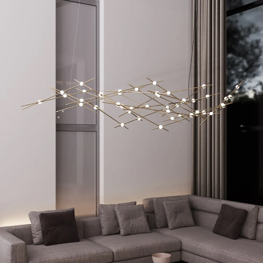 Constellation Ursa Major 44 Light 93" Wide LED Abstract Chandelier with White Acrylic Shades