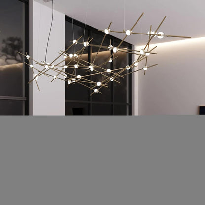 Constellation Ursa Major 44 Light 93" Wide LED Abstract Chandelier with White Acrylic Shades