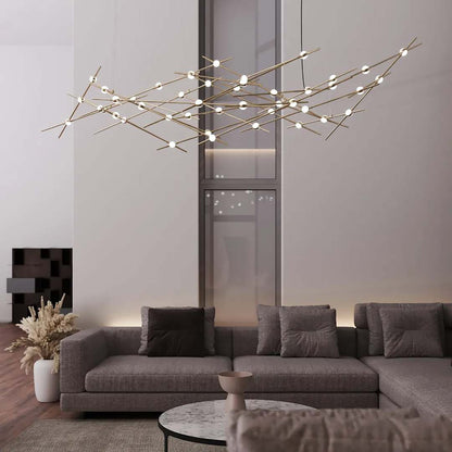 Constellation Ursa Major 44 Light 93" Wide LED Abstract Chandelier with White Acrylic Shades