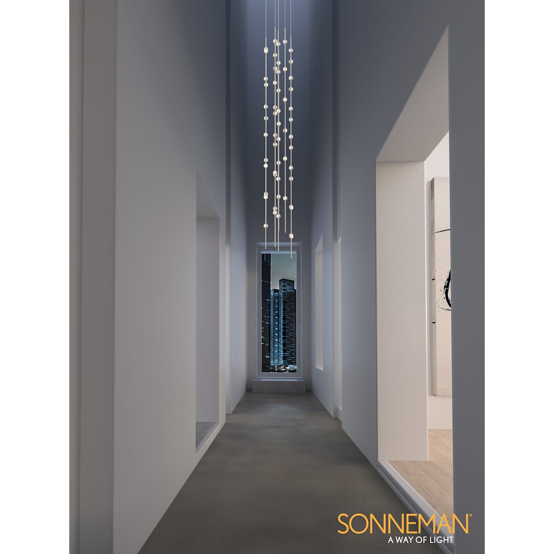 Constellation Andromeda 55 Light 12" Wide LED Abstract Multi Light Pendant with Clear Acrylic Shades