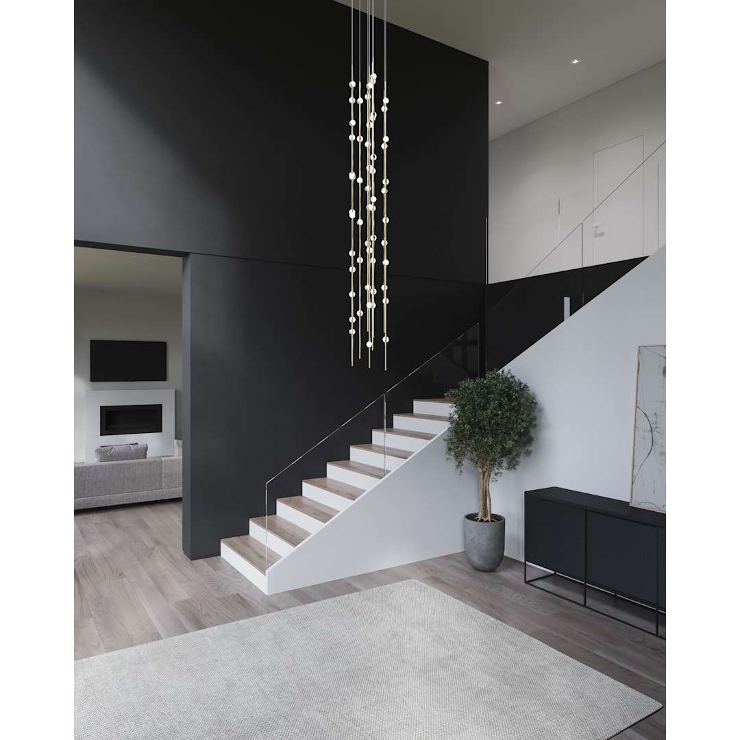 Constellation Andromeda 55 Light 12" Wide LED Abstract Multi Light Pendant with Clear Acrylic Shades