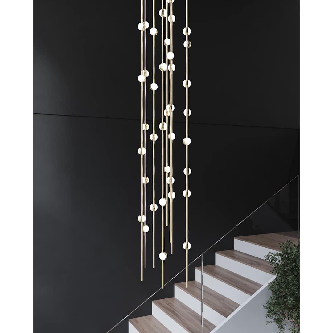 Constellation Andromeda 55 Light 12" Wide LED Abstract Multi Light Pendant with White Acrylic Shades