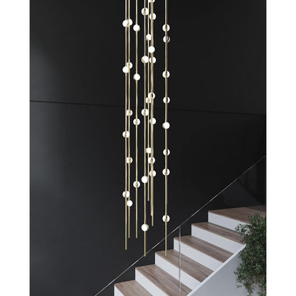 Constellation Andromeda 55 Light 12" Wide LED Abstract Multi Light Pendant with White Acrylic Shades