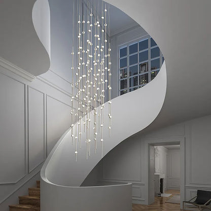 Constellation Andromeda 156 Light 25" Wide LED Abstract Multi Light Pendant with White Acrylic Shades