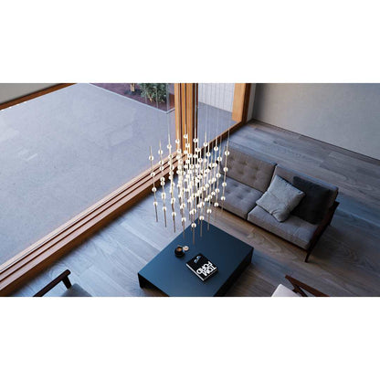 Constellation Cosmic Cube 100 Light 21" Wide LED Abstract Multi Light Pendant with White Acrylic Shades