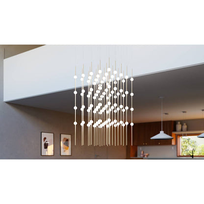 Constellation Cosmic Cube 100 Light 21" Wide LED Abstract Multi Light Pendant with White Acrylic Shades