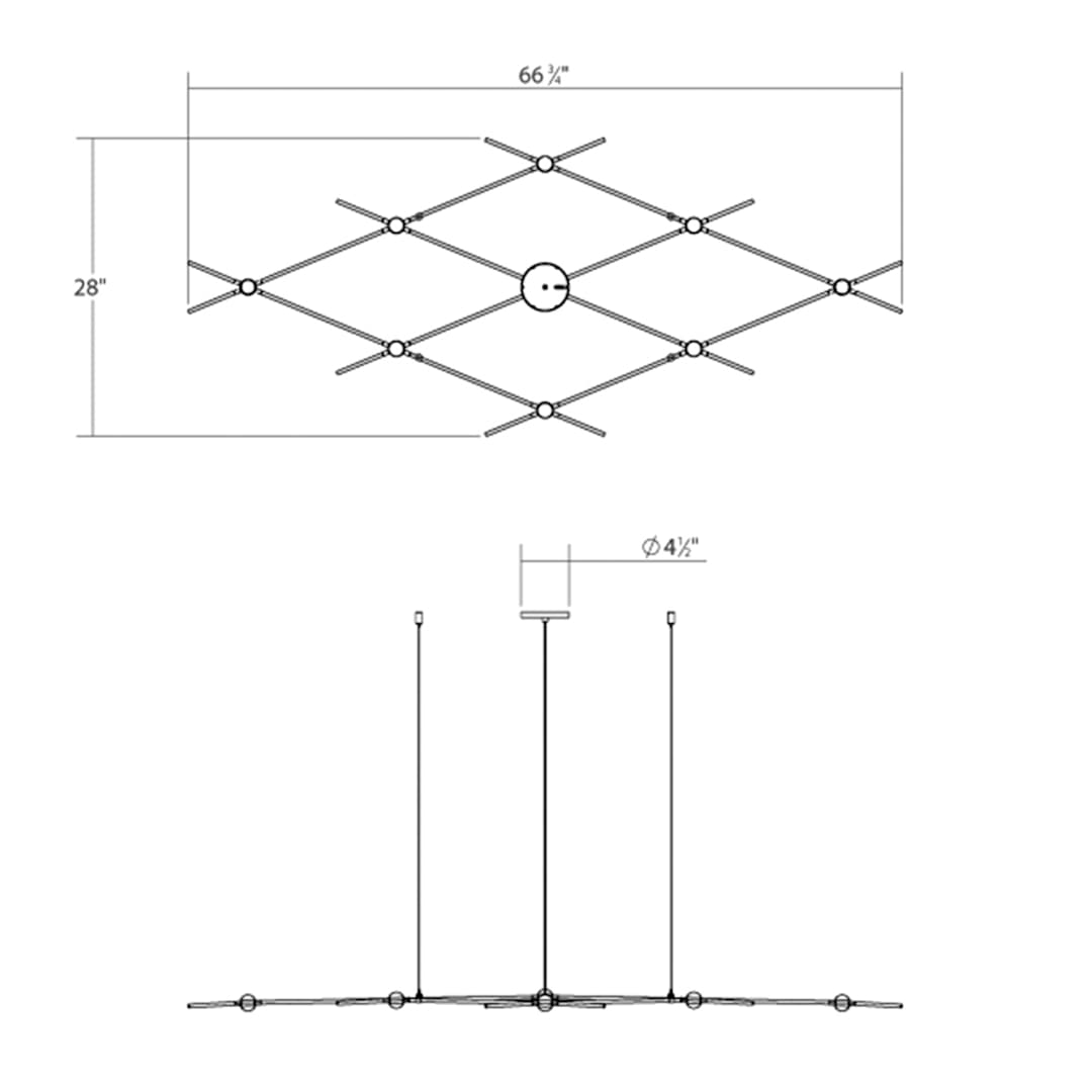 Constellation Aquarius Minor 9 Light 67" Wide LED Chandelier with Optical Acrylic Shades