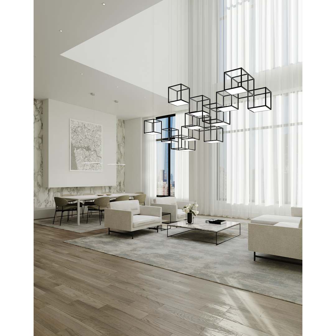 Cubix 12 Light LED Pendant