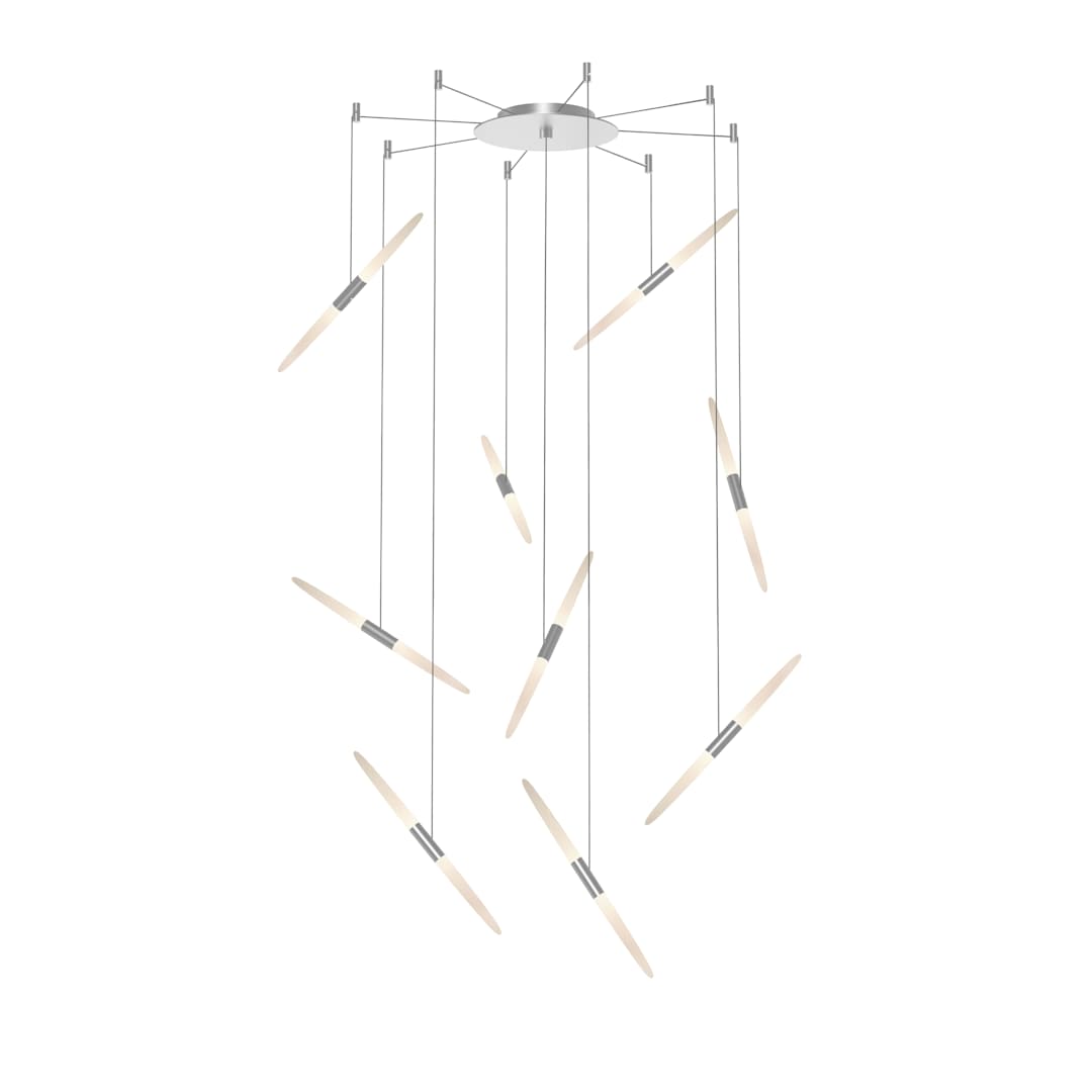 Ballet 9 Light 21" Wide LED Abstract Multi Light Pendant with Flush Mounted Arms