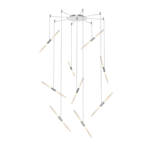 Ballet 9 Light 21" Wide LED Abstract Multi Light Pendant with Flush Mounted Arms