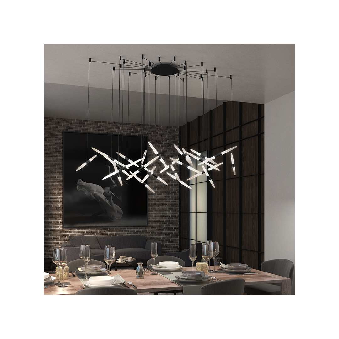Ballet 9 Light 21" Wide LED Abstract Multi Light Pendant