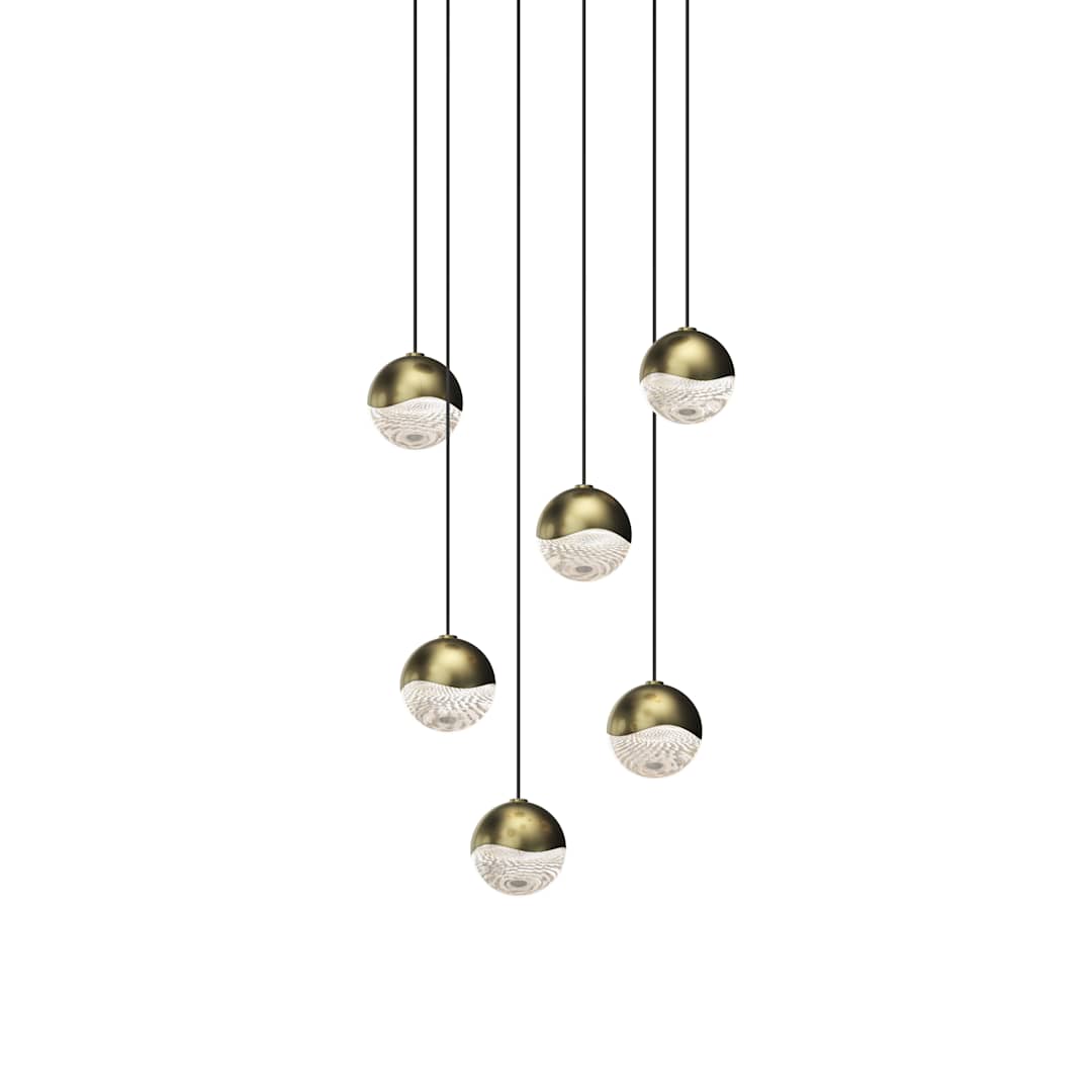 Grapes 6 Light 11" Wide LED Suspension Multi Light Pendant