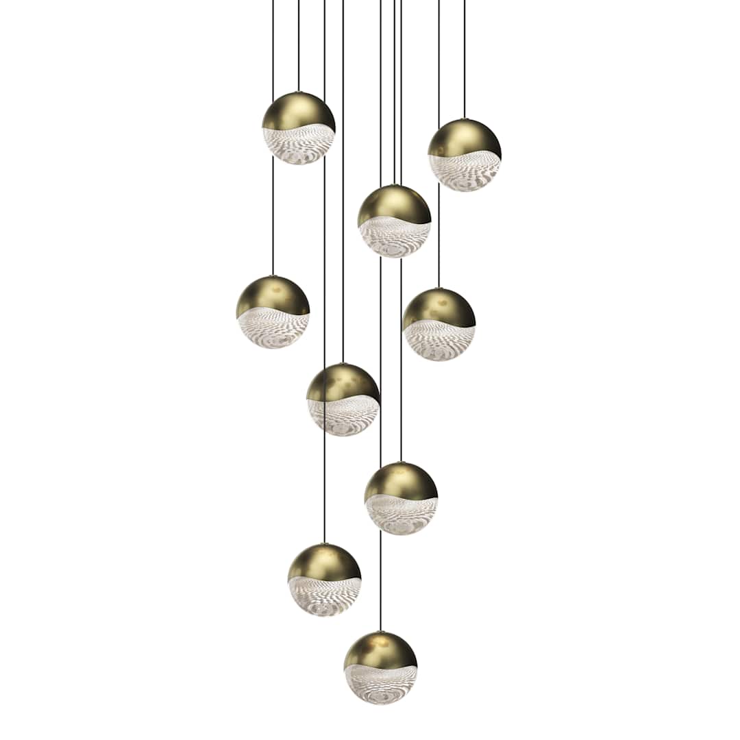 Grapes 9 Light 14" Wide LED Suspension Multi Light Pendant