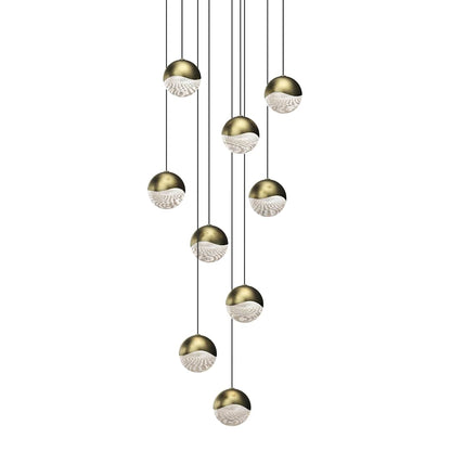 Grapes 9 Light 14" Wide LED Suspension Multi Light Pendant