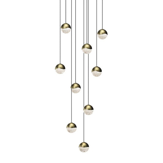 Grapes 9 Light 13" Wide LED Suspension Multi Light Pendant