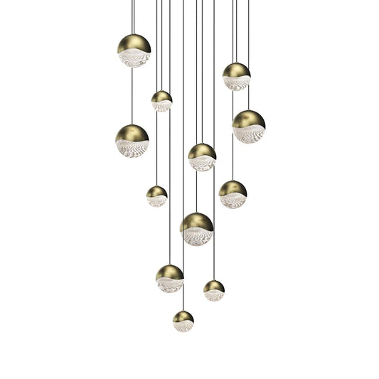 Grapes 12 Light 17" Wide LED Suspension Multi Light Pendant
