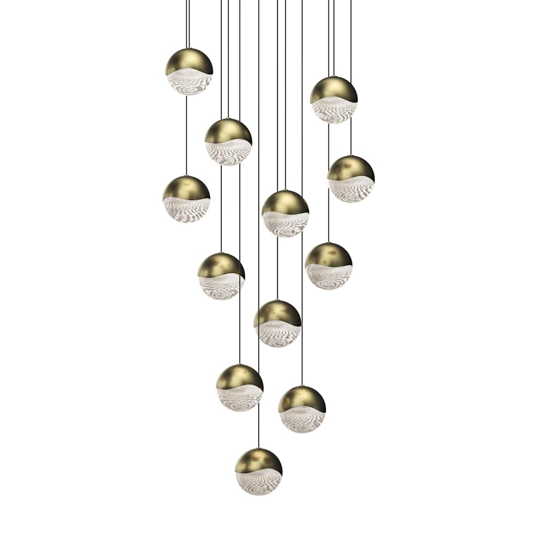 Grapes 12 Light 17" Wide LED Suspension Multi Light Pendant
