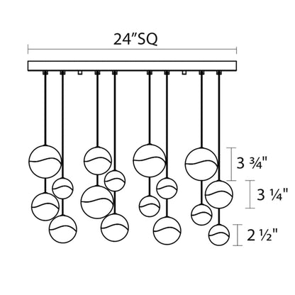 Grapes 16 Light 23" Wide LED Suspension Multi Light Pendant