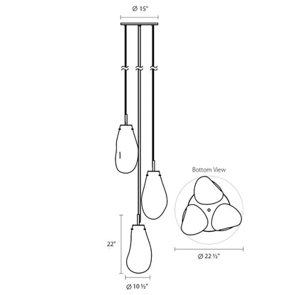 Liquid 3 Light 22-1/2" Wide Full Sized Pendant