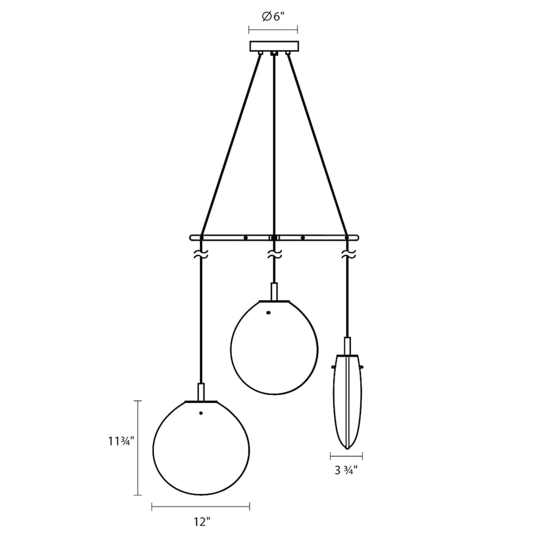 Cantina 3 Light 33" Wide Full Sized Pendant